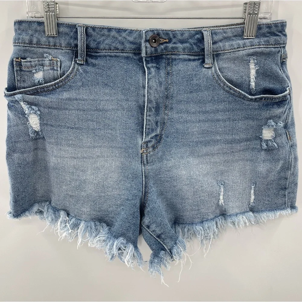 Rewash Super High Rise Raw Hem Jean Shorts Size 30 - Picture 1 of 8